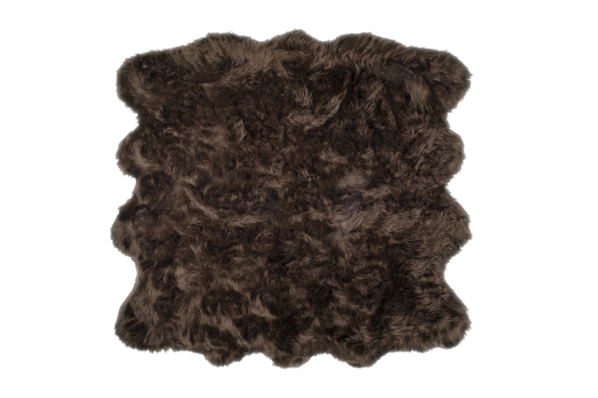 Home Decor Gordon Faux Sheepskin Octo Rug | 1-Piece | Chocolate | 6'x6'