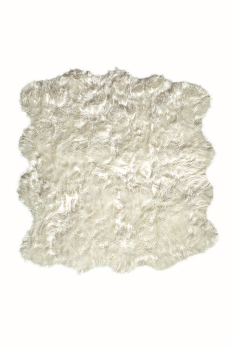 Home Decor Gordon Faux Sheepskin Octo Rug | 1-Piece | Off-white | 6'x6'