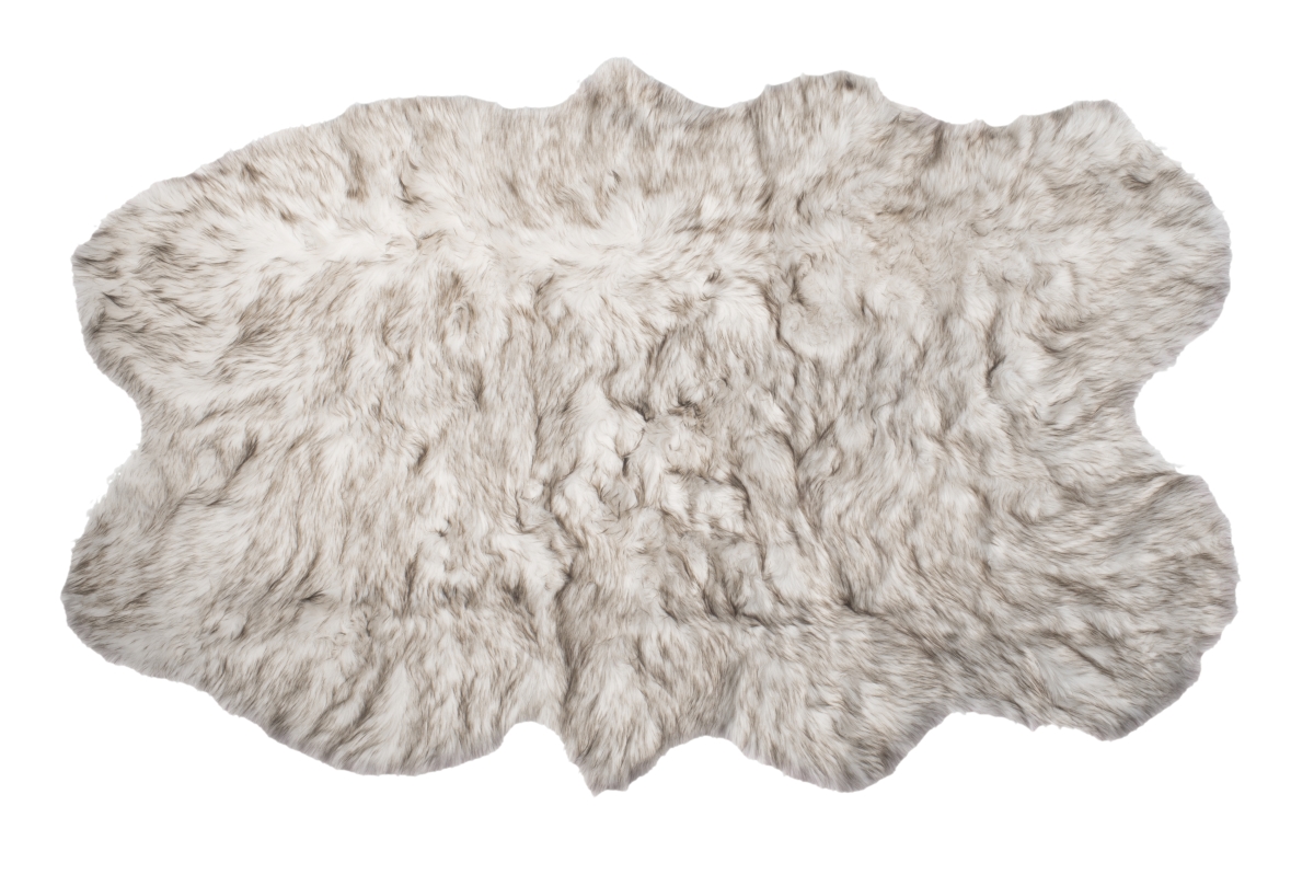 Home Decor Gordon Faux Sheepskin Quattro Rug | 1-Piece | Gradient chocolate | 4'x6'