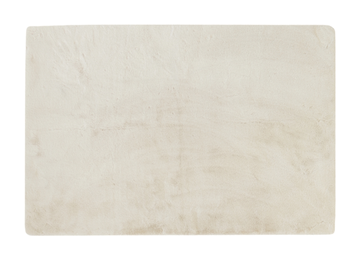 Home Decor Classic Faux Rabbit Rectangular Rug | 1-Piece | Ivory | 5'x8'