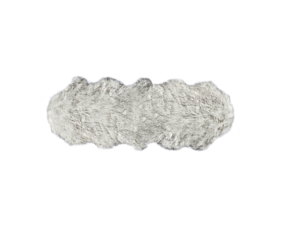 Home Decor Gordon Faux Sheepskin Double Rug | 1-Piece | Gradient grey | 2'x6'