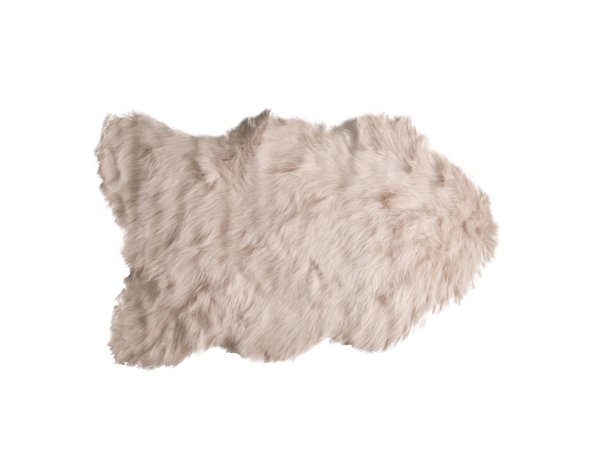Home Decor Gordon Faux Sheepskin Single Rug | 1-Piece | Taupe | 2'x3'