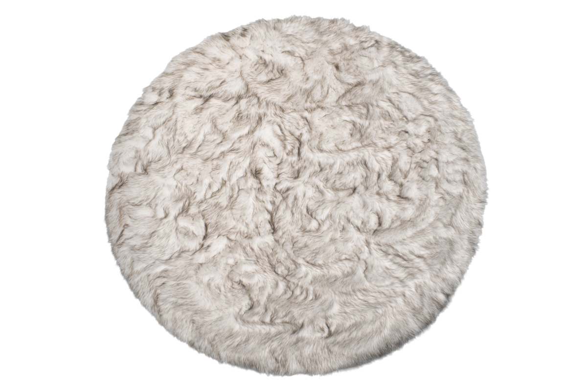 Home Decor Arlington Faux Sheepskin Circular Rug | 1-Piece | Gradient chocolate | 6'