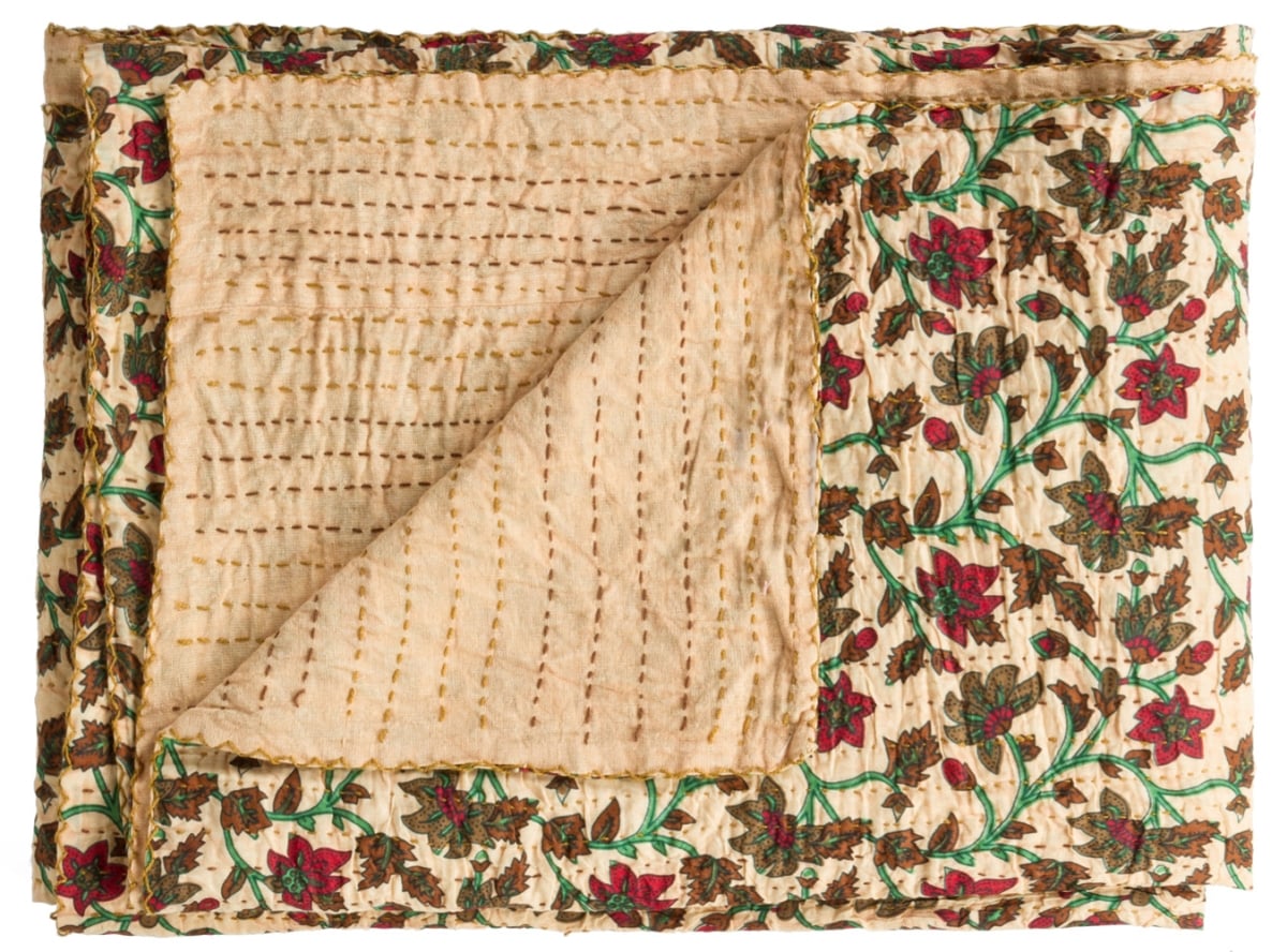 676685049049 Home Decor Kantha Cotton Throw | Multicolor | 50'x70'