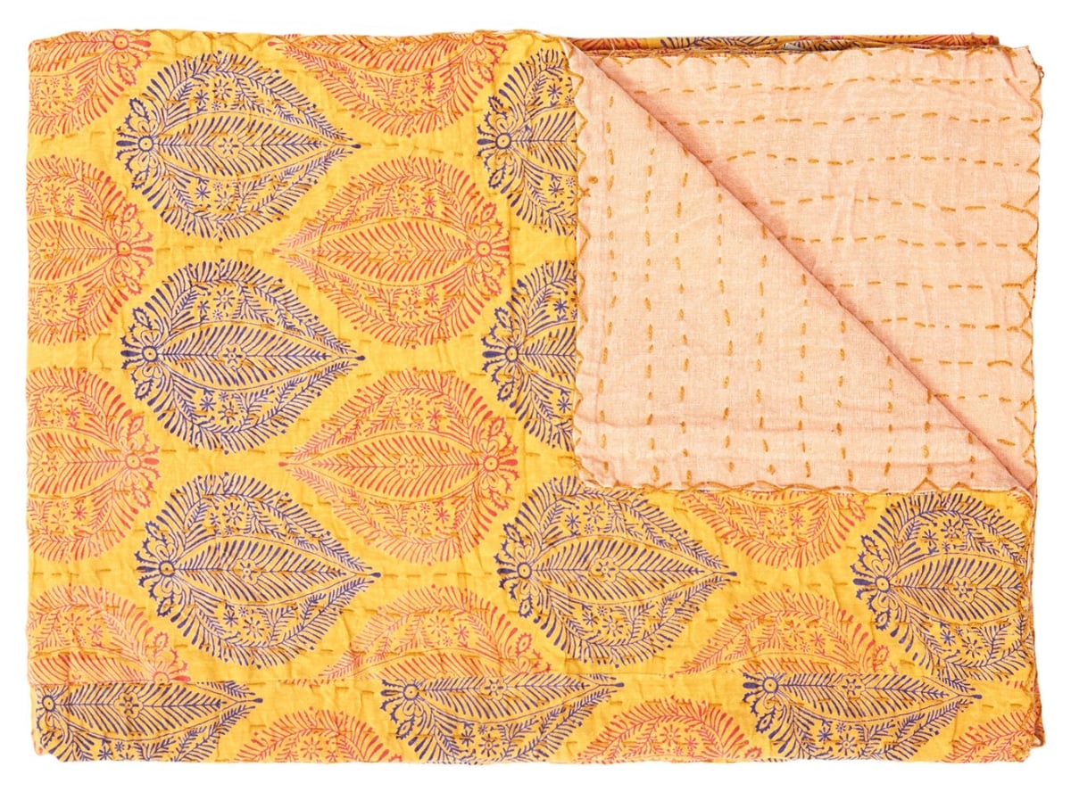 676685039927 Home Decor Kantha Cotton Throw | Multicolor | 50'x70'