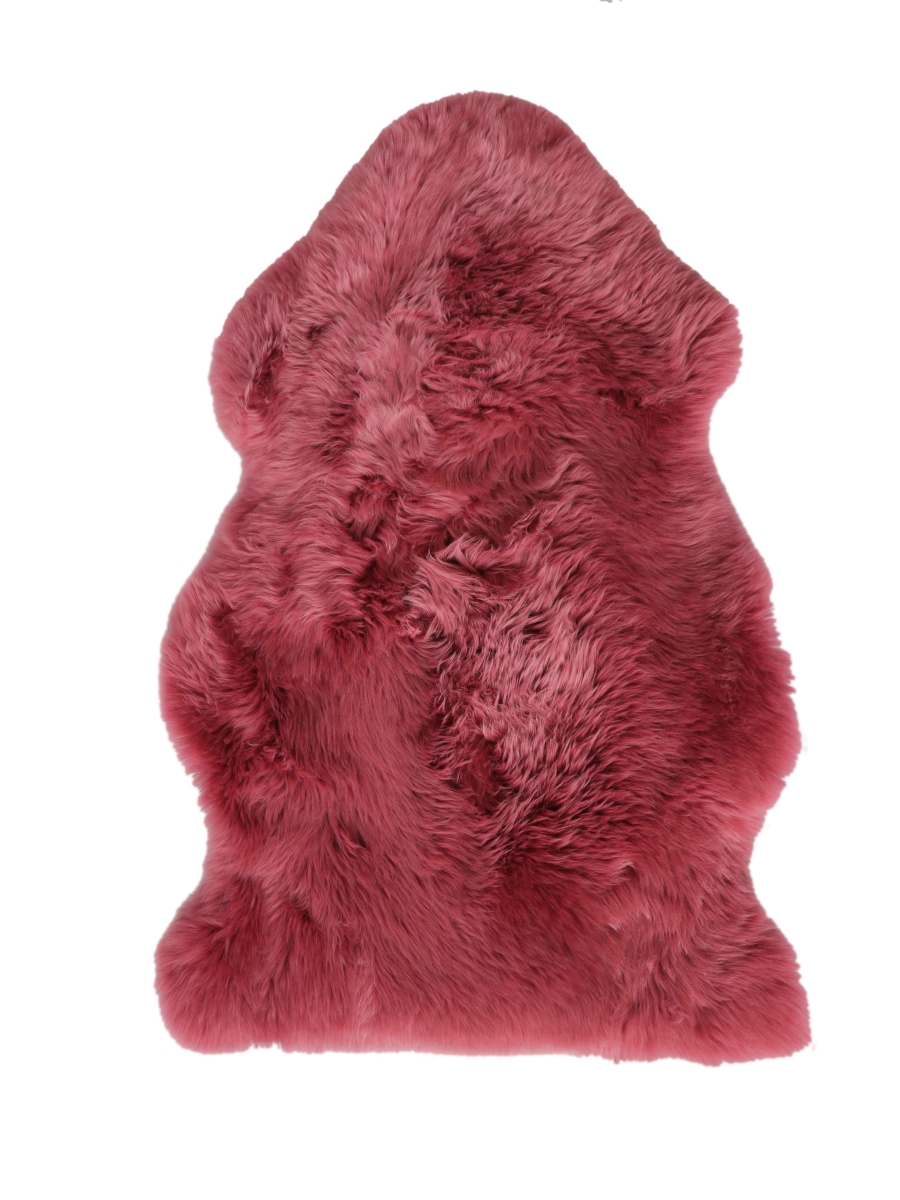 Home Decor  Milan Sheepskin Single Rug - Raspberry - 2in.x3in. - Soft Faux Fur