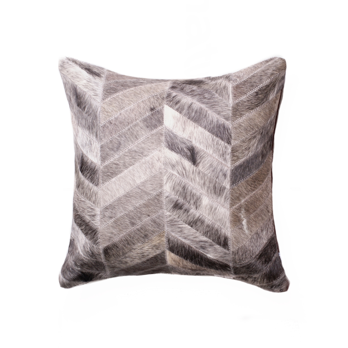 Home Decor 676685024718 Torino Chevron Cowhide Pillow, 1-Piece, Grey, 18"x18"