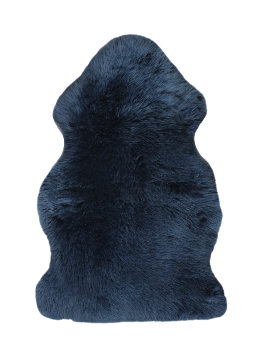 Home Decor 676685050663 Milan Sheepskin Single Rug, 1-Piece, Navy, 2"x3"