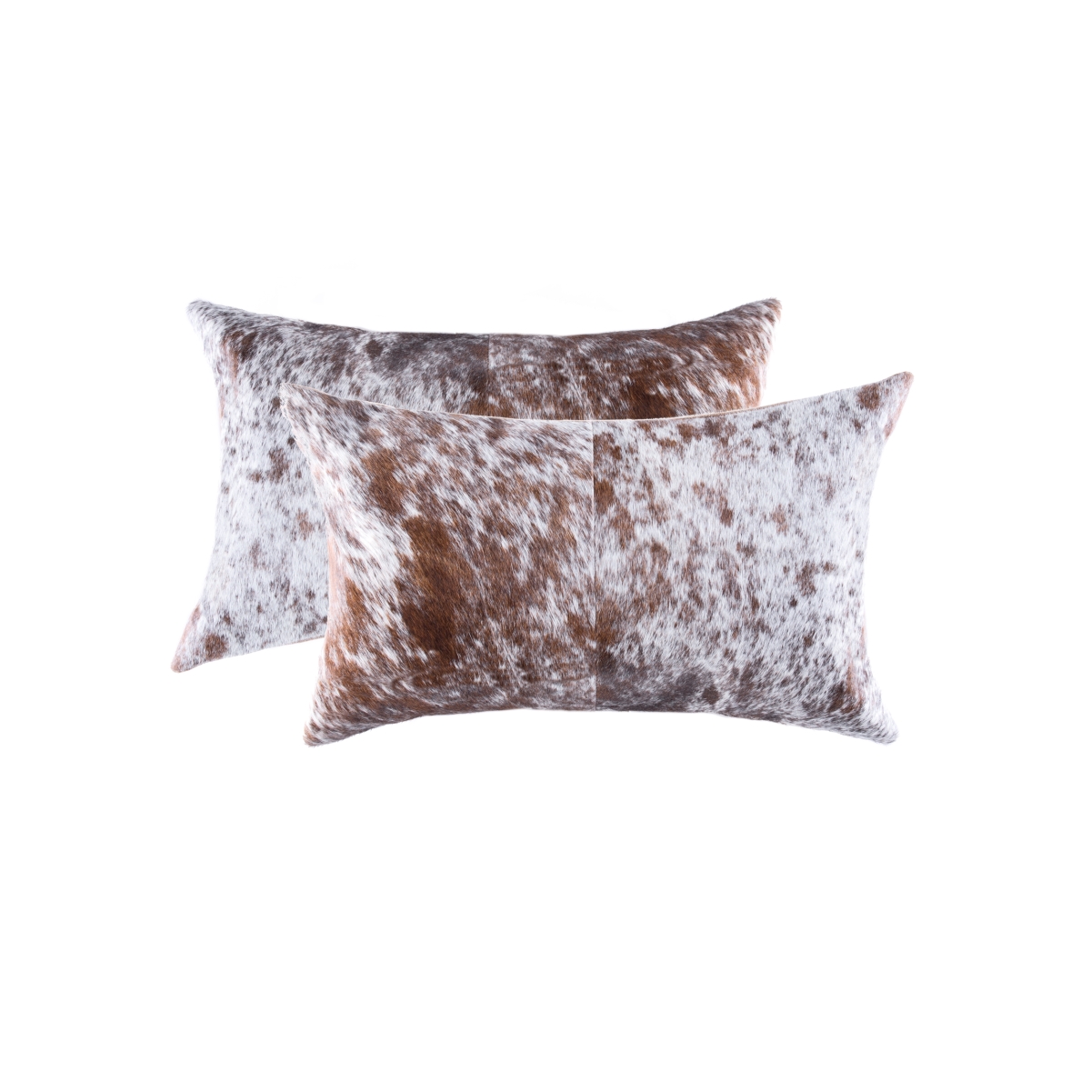 Home Decor 676685043832 Torino Kobe Salt & Pepper Cowhide Pillow, 2-Piece, S&p brown & white, 12"x20"