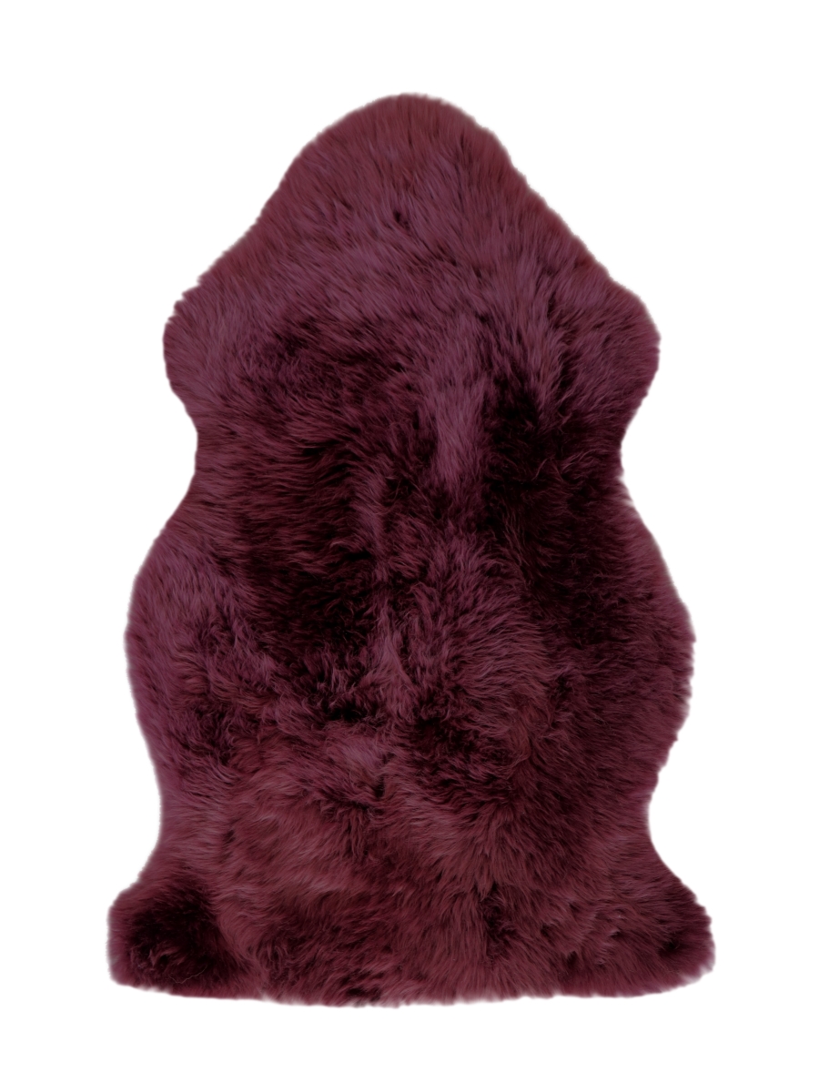 Home Decor 676685050915 Milan Sheepskin Single Rug, 1-Piece, Logan berry, 2"x3"