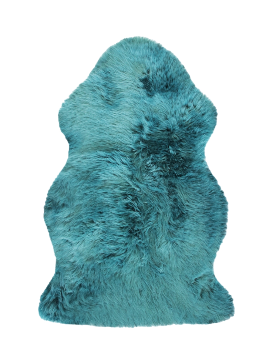 Home Decor 676685050687 Milan Sheepskin Single Rug, 1-Piece, Steel blue, 2"x3"
