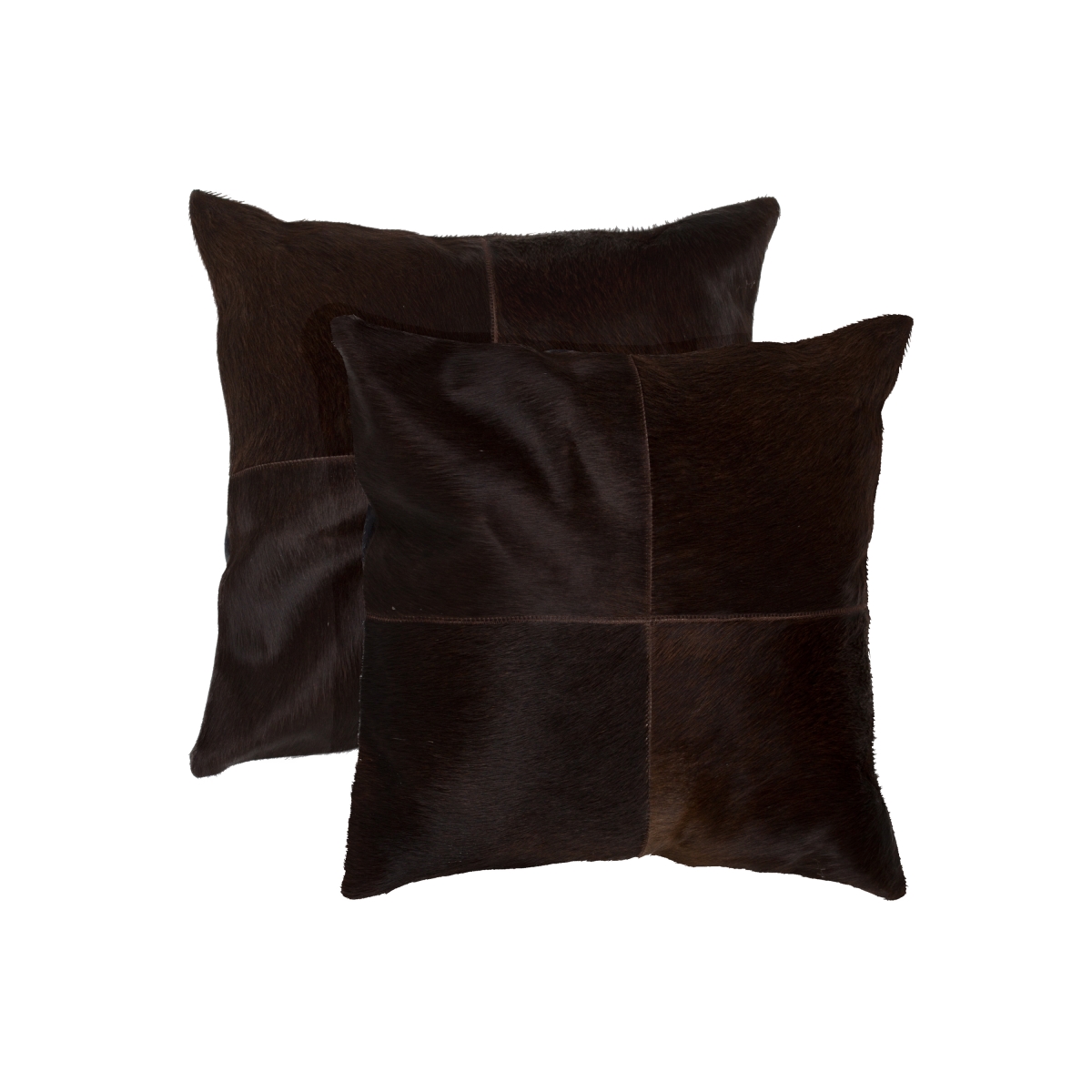 Home Decor 676685045782 Torino Cowhide Pillow, 2-Piece, Chocolate, 18"x18"