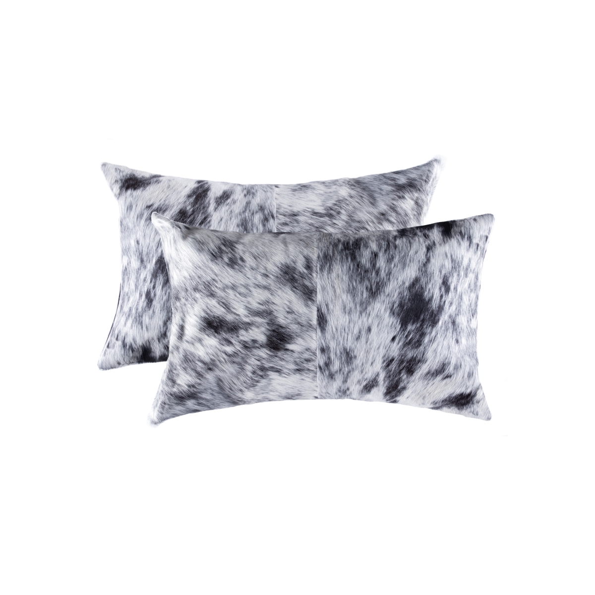 Home Decor 676685043849 Torino Kobe Salt & Pepper Cowhide Pillow, 2-Piece, S&p black & white, 12"x20"