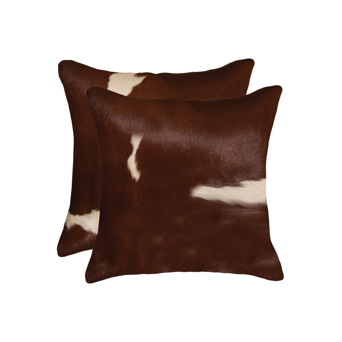 Home Decor 676685043672 Torino Kobe Cowhide Pillow, 2-Piece, Brown & white, 18"x18"