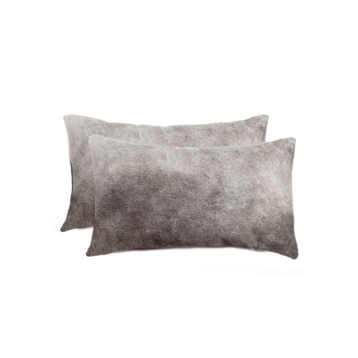 Home Decor 676685043467 Torino Cowhide Pillow, 2-Piece, Grey, 12"x20"