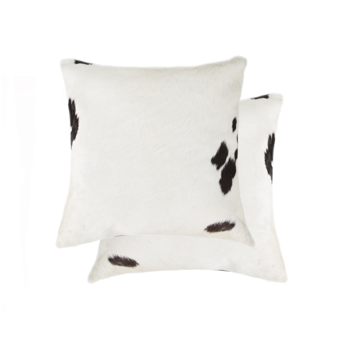 Home Decor 676685043726 Torino Kobe Cowhide Pillow, 2-Piece, White & black, 18"x18"