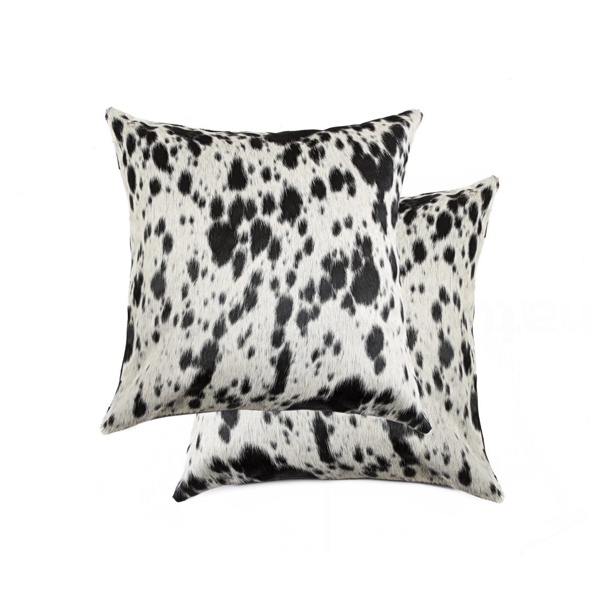 Home Decor 676685043801 Torino Kobe Salt & Pepper Cowhide Pillow, 2-Piece, S&p black & white, 18"x18"