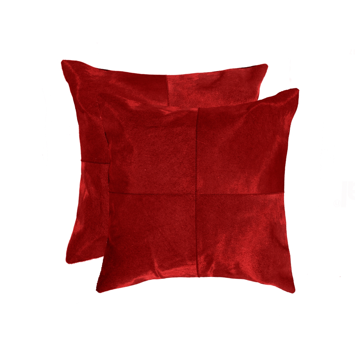 Home Decor 676685045706 Torino Cowhide Pillow, 2-Piece, Red, 18"x18"