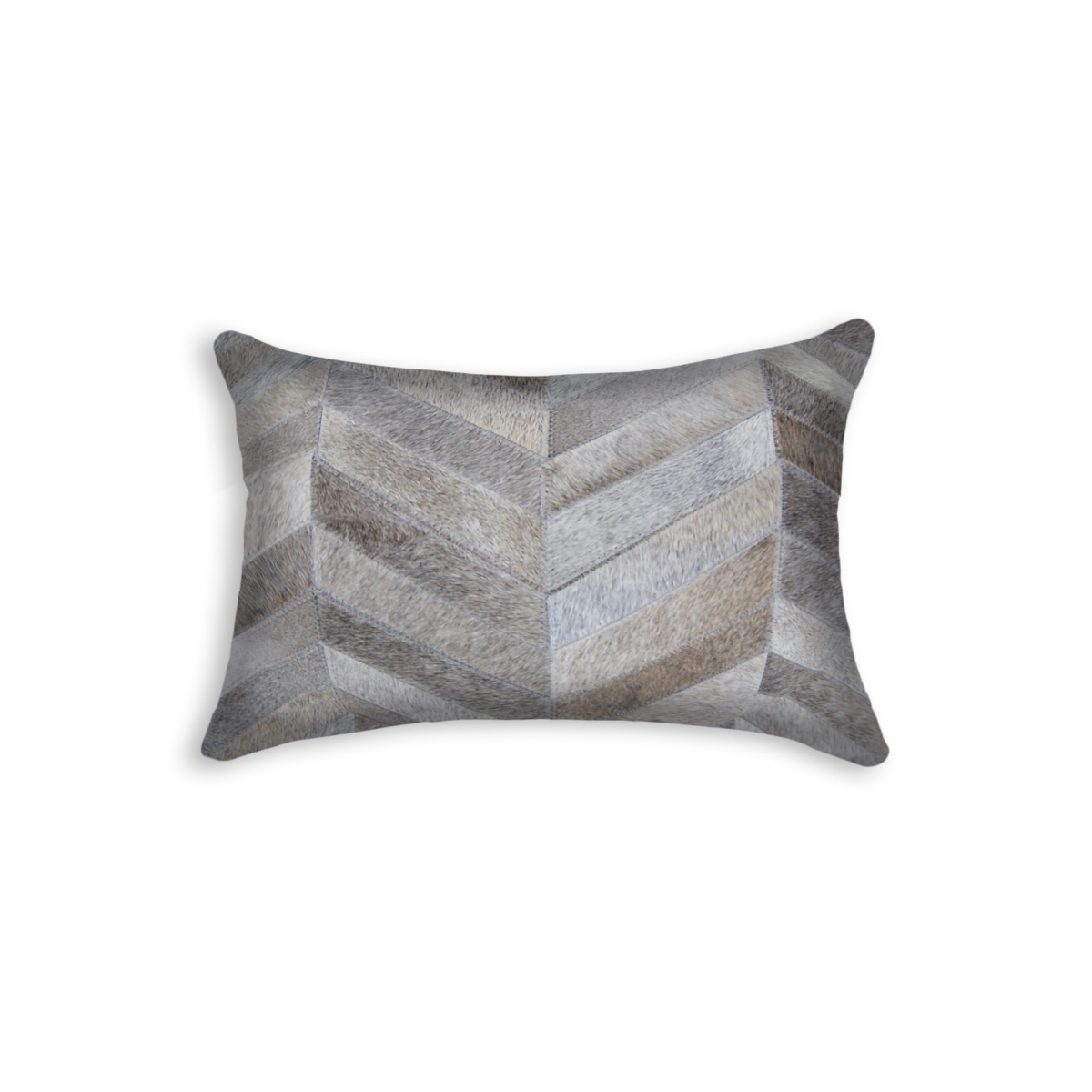 Home Decor 676685025708 Torino Chevron Cowhide Pillow, 1-Piece, Grey, 12"x20"