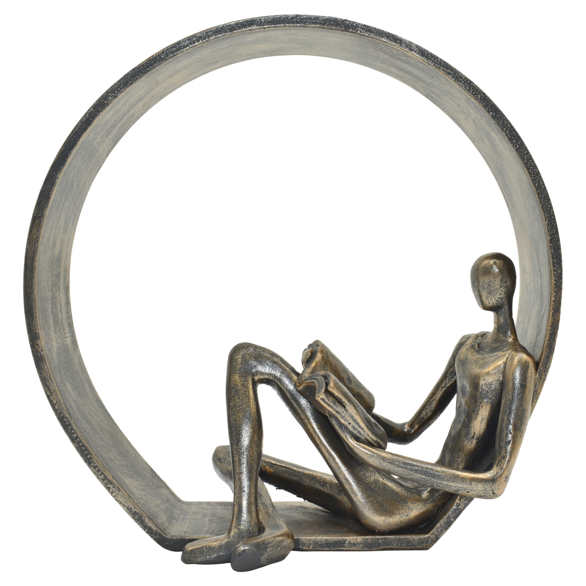 676685056351 Adam & Friends Home Decor Encirlced Reader Sculpture | 1-Piece | Pewter