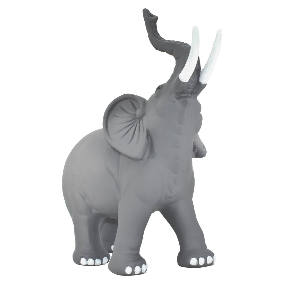 676685054357 Adam & Friends Home Decor Solid Elephant Sculpture | 1-Piece | Matte Grey Stone