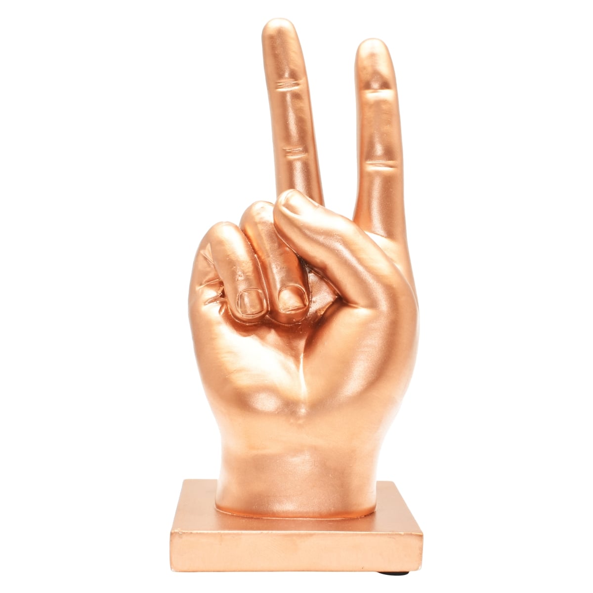 Peace Sign Sculpture - Bronze - 1-Piece - Unique Home Decor Accent