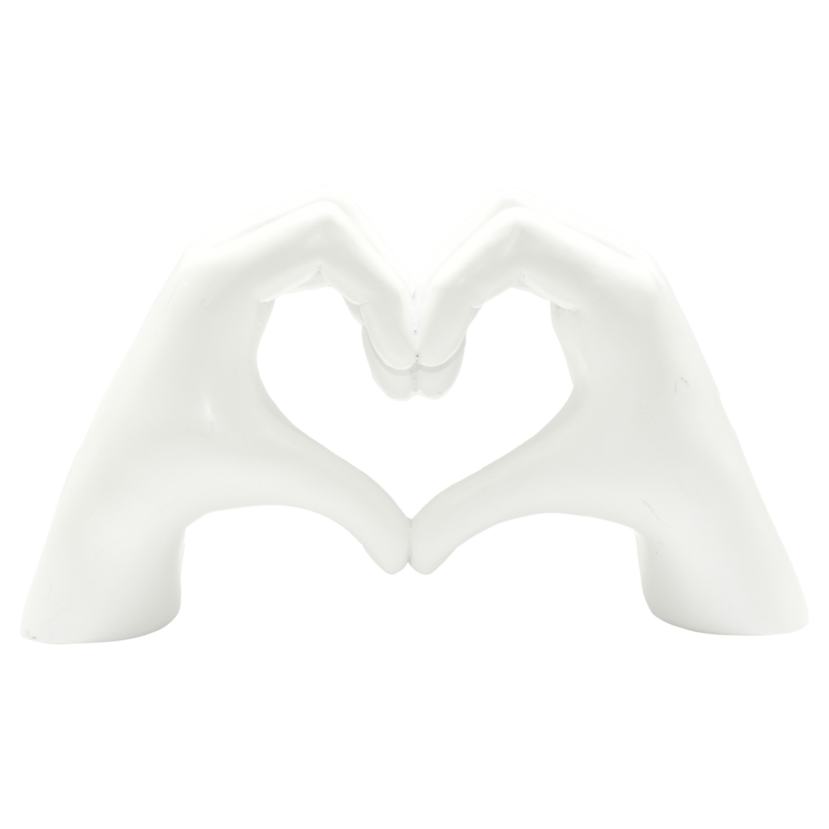 Adam & Friends Home Decor Heart Sign Hands Sculpture 1-Piece White