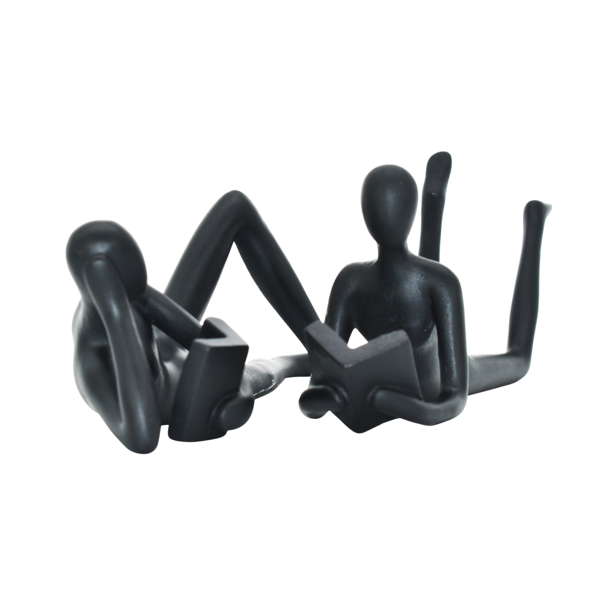 Adam & Friends Home Decor Man & Woman Leisure Readers Sculpture 2-Piece Black