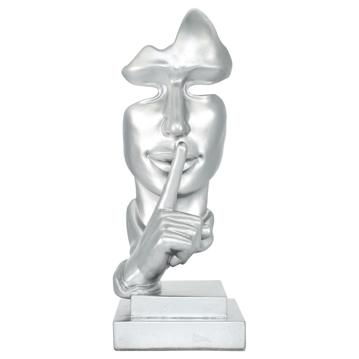 Adam & Friends Home Decor Silence Is Golden Sculpture 1-Piece Silver