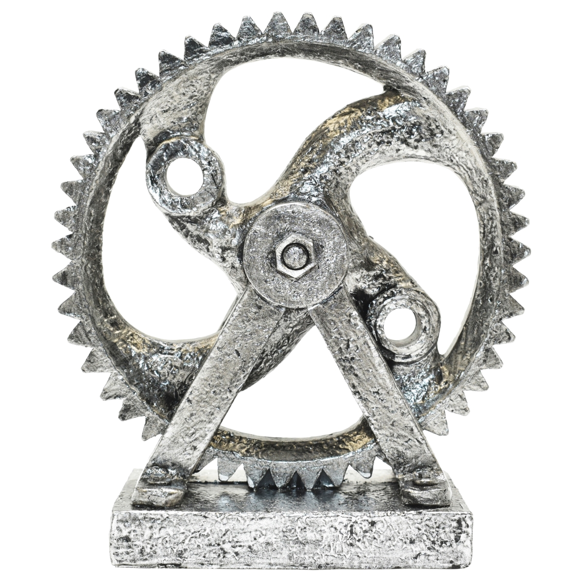 Calera Gear Sculpture - Antique Pewter - 1-Piece - Unique Home Decor
