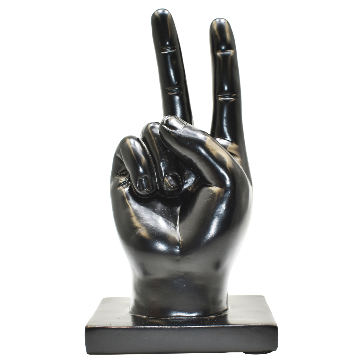 Adam & Friends Home Decor Peace Sign Sculpture 1-Piece Black