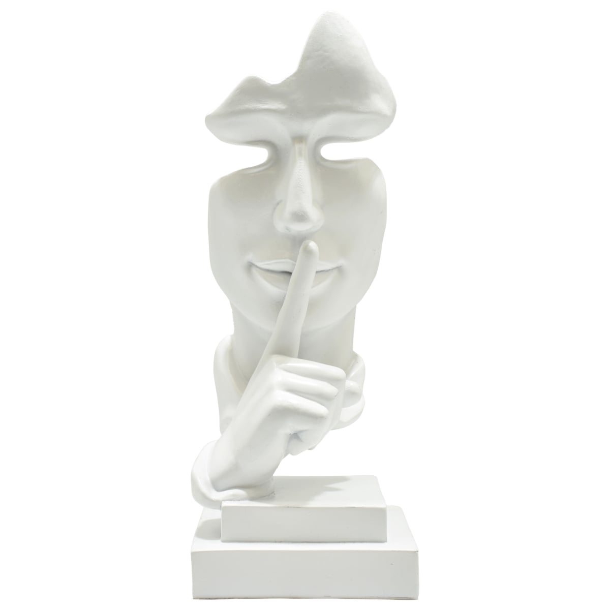 Adam & Friends Home Decor Silence Is Golden Sculpture 1-Piece White