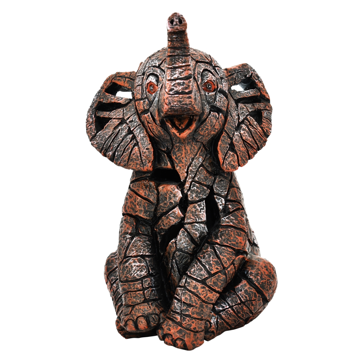 Stone Resin Sitting Elephant Sculpture - Gray - 1-Piece - Unique Art Piece