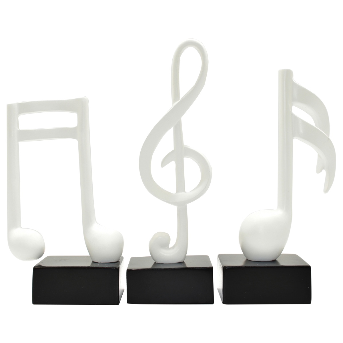 676685054326 Adam & Friends Home Decor Muscial Notes, 16Th, Double 16Th & Treble Clef Sculpture | 3-Piece | White