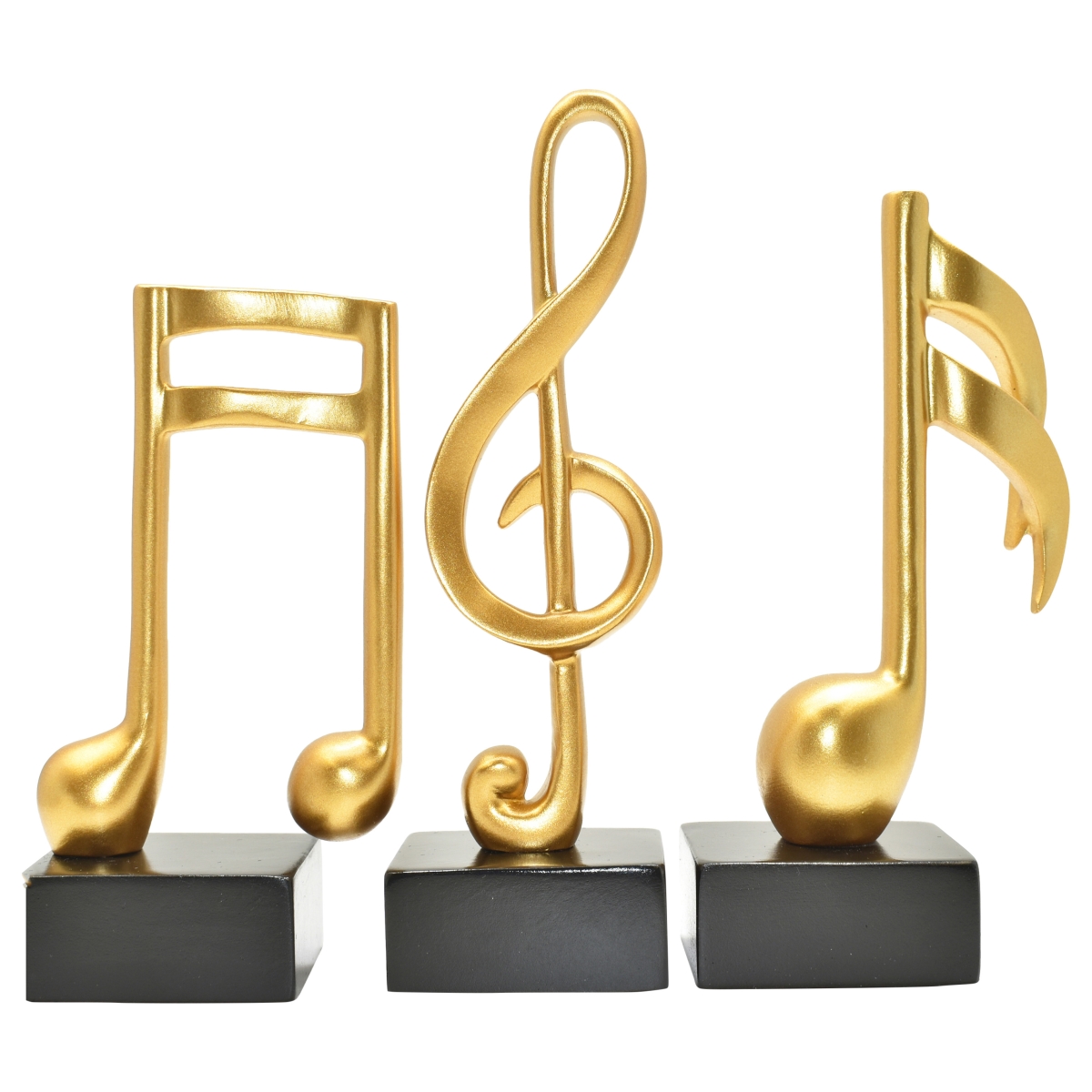 Adam & Friends Home Decor Muscial Notes - 16Th - Double 16Th & Treble Clef Sculpture 3-Piece Gold