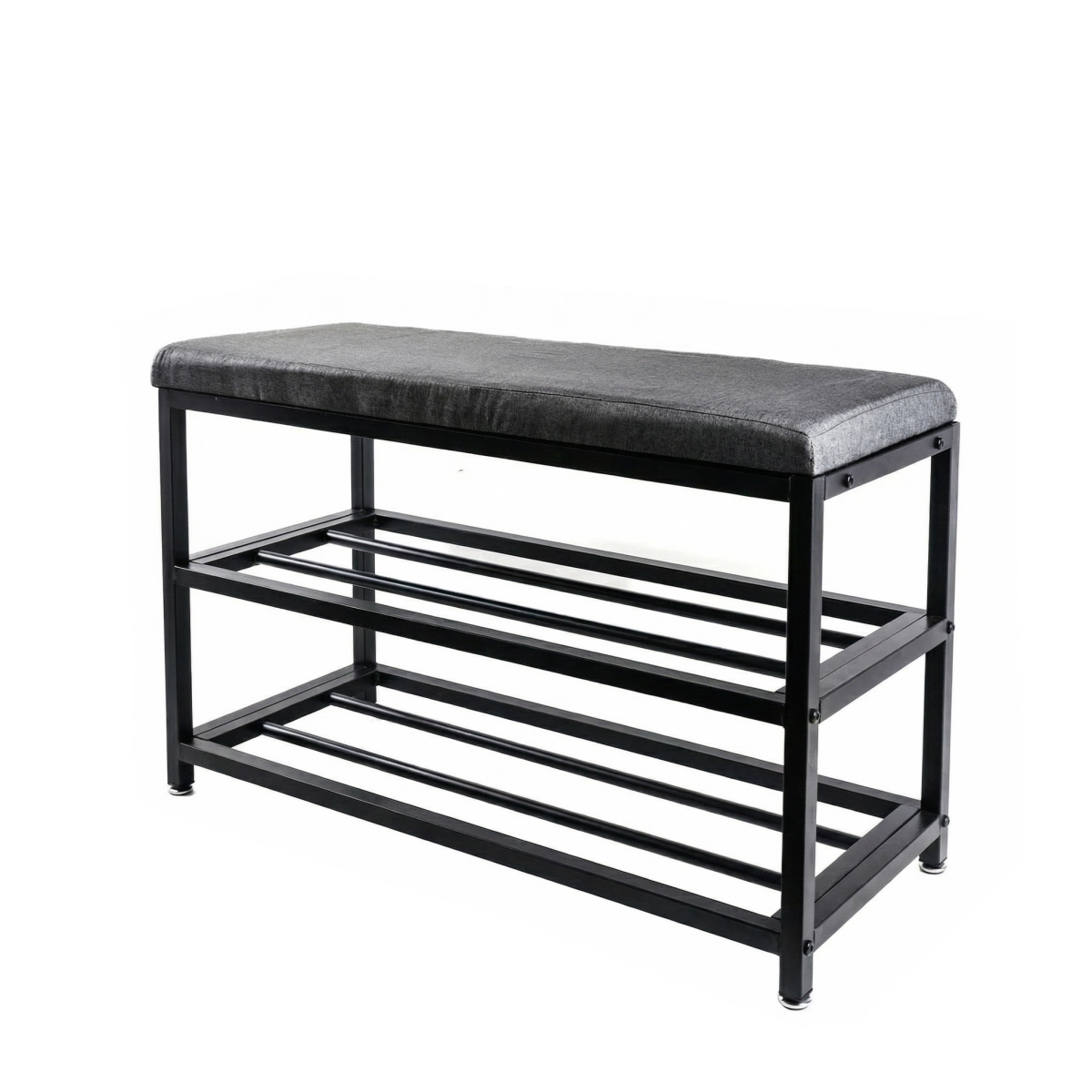 676685060228 Upholstered Bench With Shoe Rack 32'x13'x20' | Charcoal
