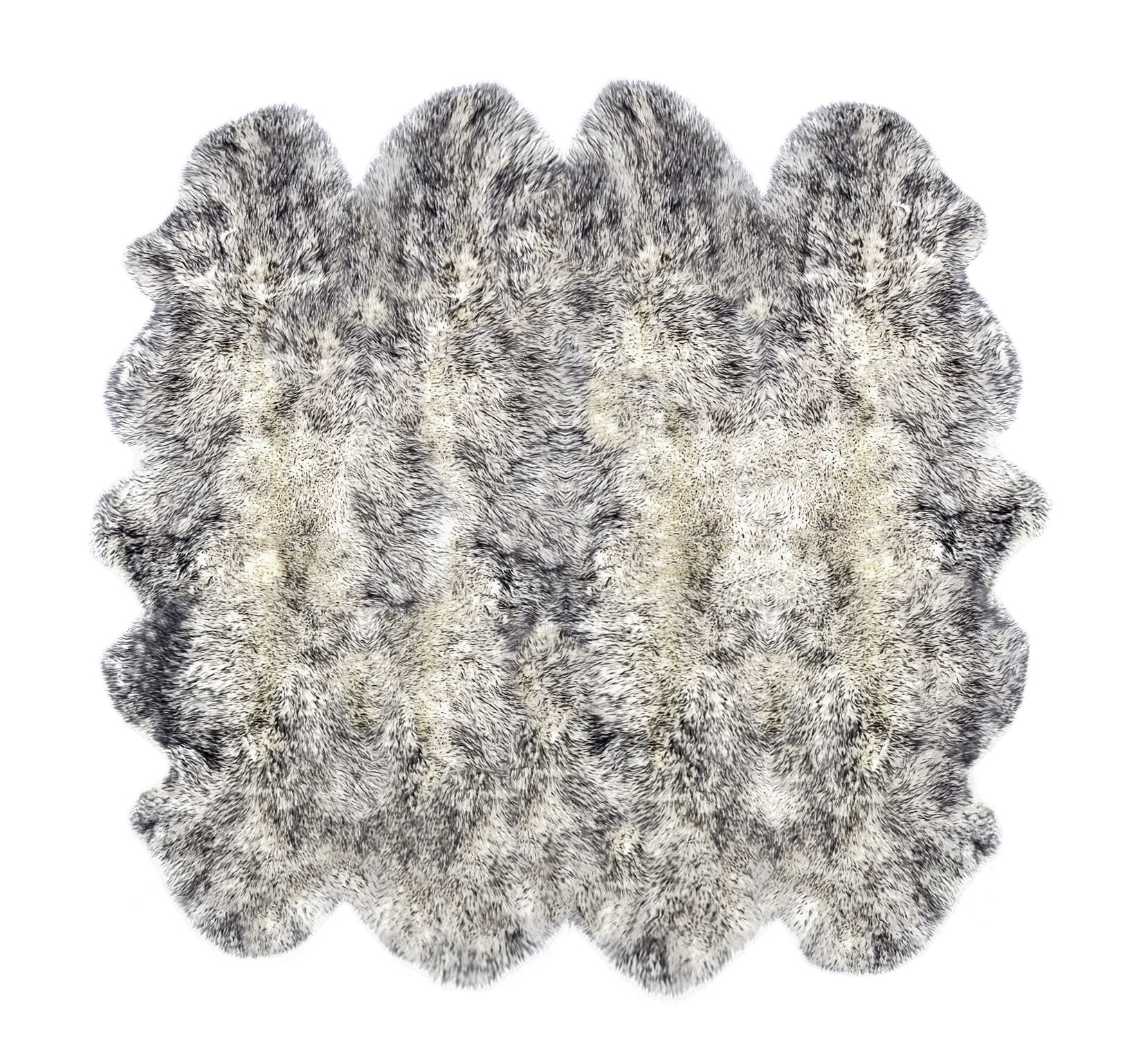 7 x 6 ft. New Zealand Octo Sheepskin Rug - Gradient Grey