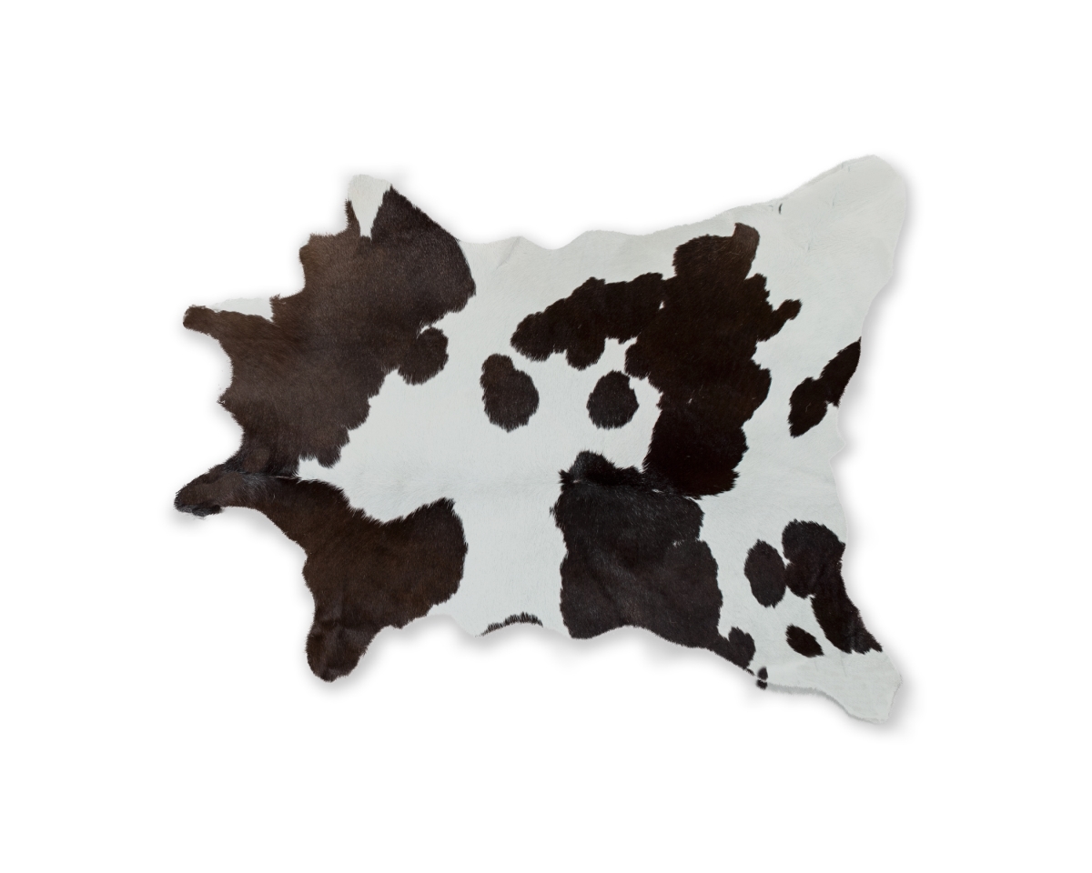2 x 3 ft. Calfskin Rug - Chocolate & White