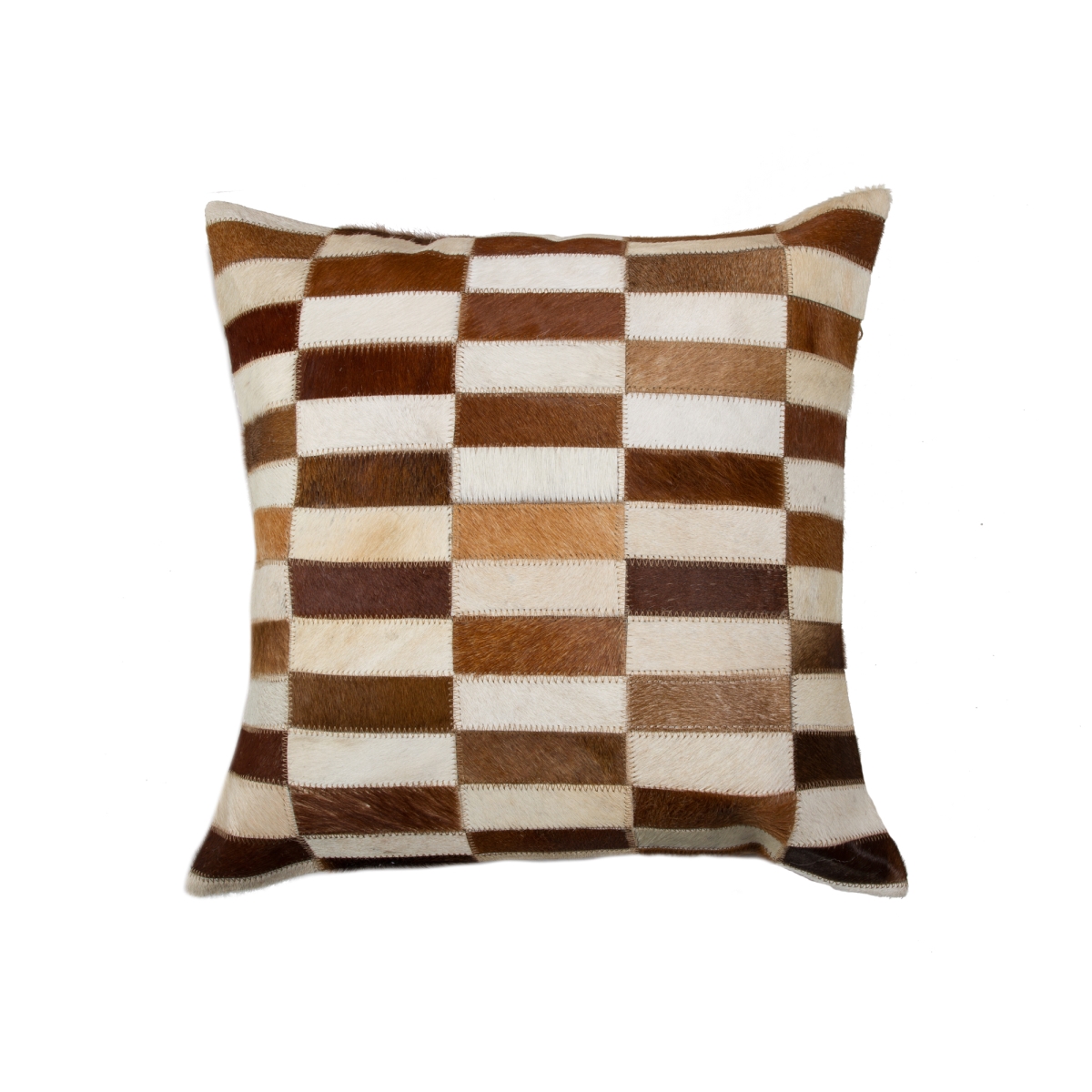 676685042644 18 x 18 in. Torino Linear Cowhide Pillow - Brown & White