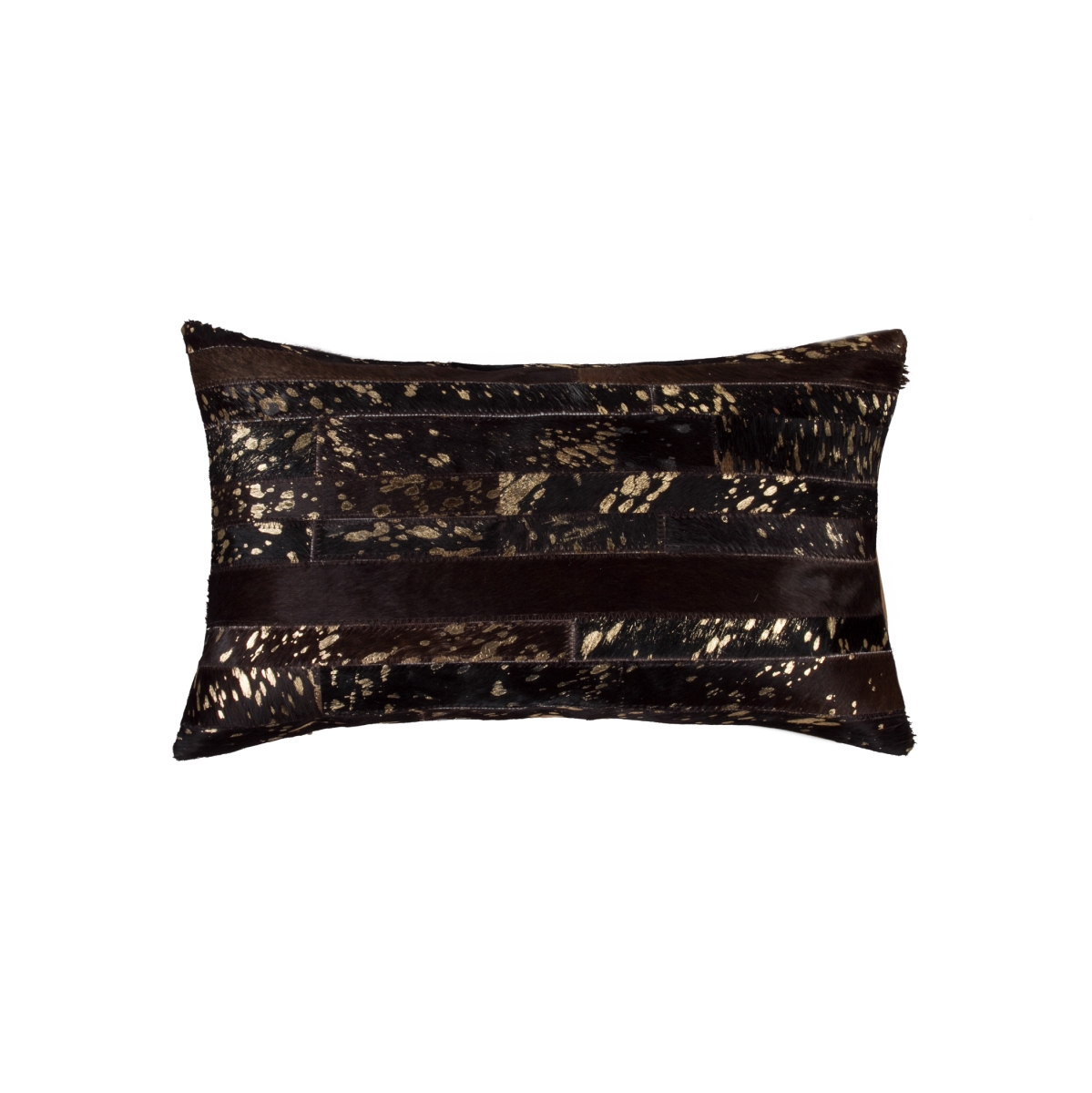12 x 20 in. Torino Madrid Pillow - Chocolate & Gold