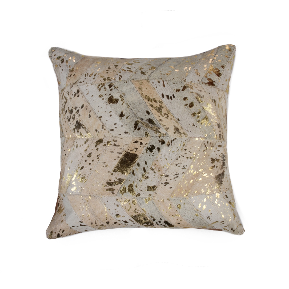 18 x 18 in. Torino Chevron Pillow -  & Gold