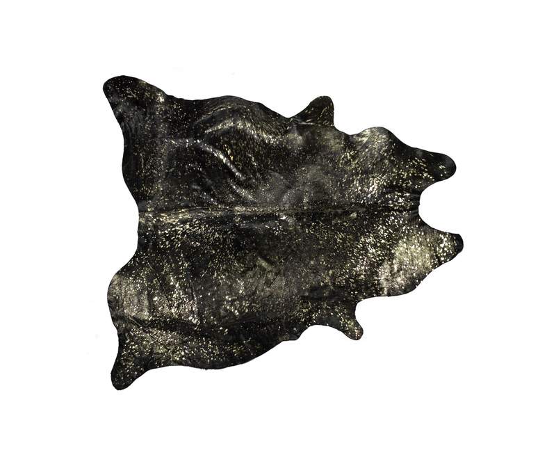 5 x 7 ft. Scotland Cowhide Rug - Chocolate & Gold