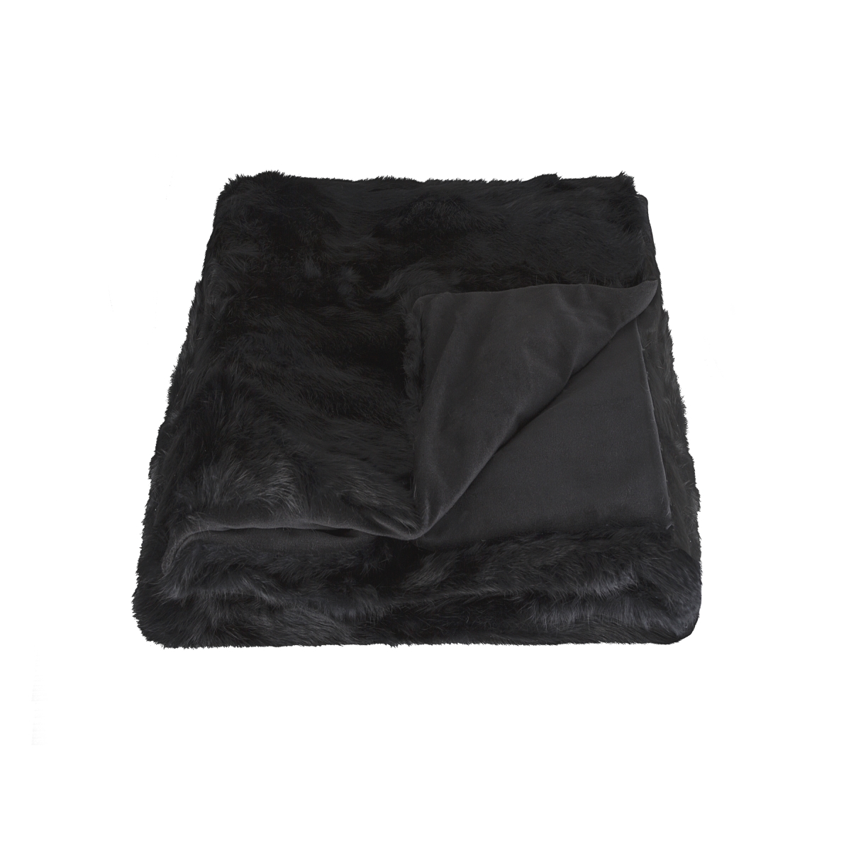 Picture of Natural 676685046994 50 x 60 in. Rabbit Fur Throw Blanket - Black