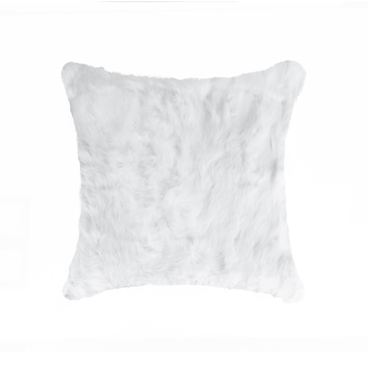 18 x 18 in. Rabbit Fur Pillow - White