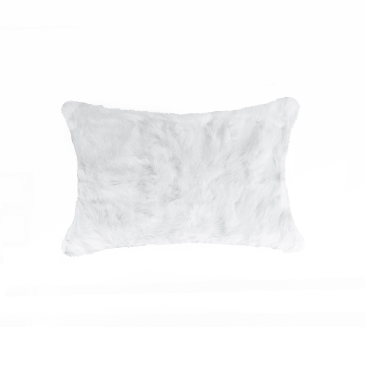 12 x 20 in. Rabbit Fur Pillow - White