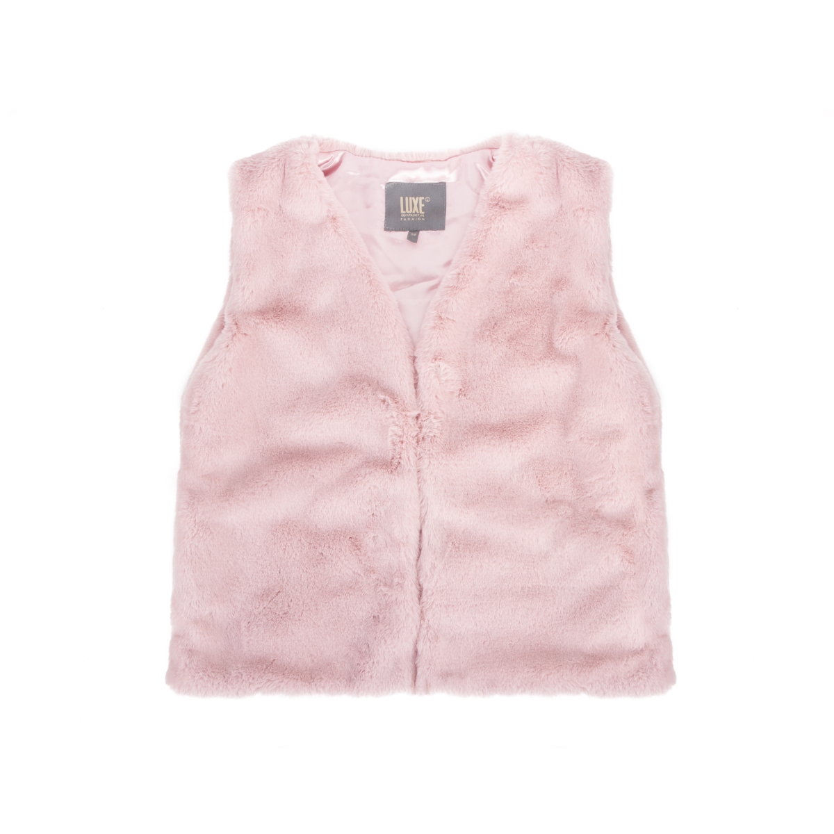 Faux Rabbit Fur Vest - Pink - Small