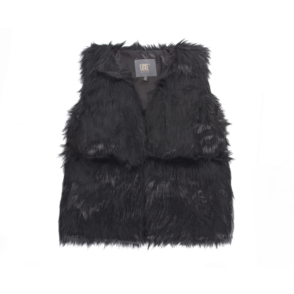 Faux Fur Vest - Black - Large