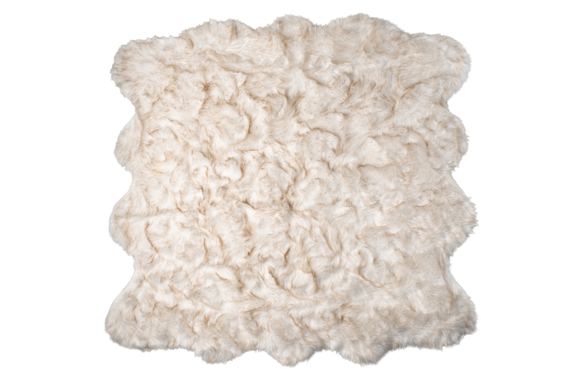 Home Decor Gordon Faux Sheepskin Octo Rug | 1-Piece | Gradient tan | 6'x6'