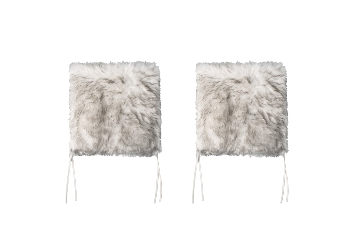 Home Decor Laredo Faux Sheepskin Chair Pad | 2-Piece | Gradient grey | 17'x17'