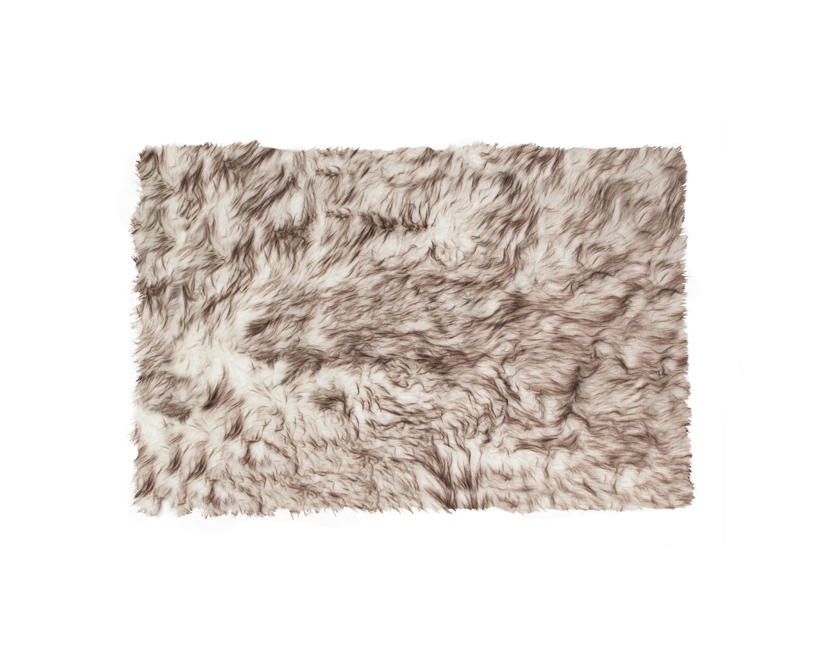 Home Decor Hudson Faux Sheepskin Single Rug | 1-Piece | Gradient chocolate | 2'x3'